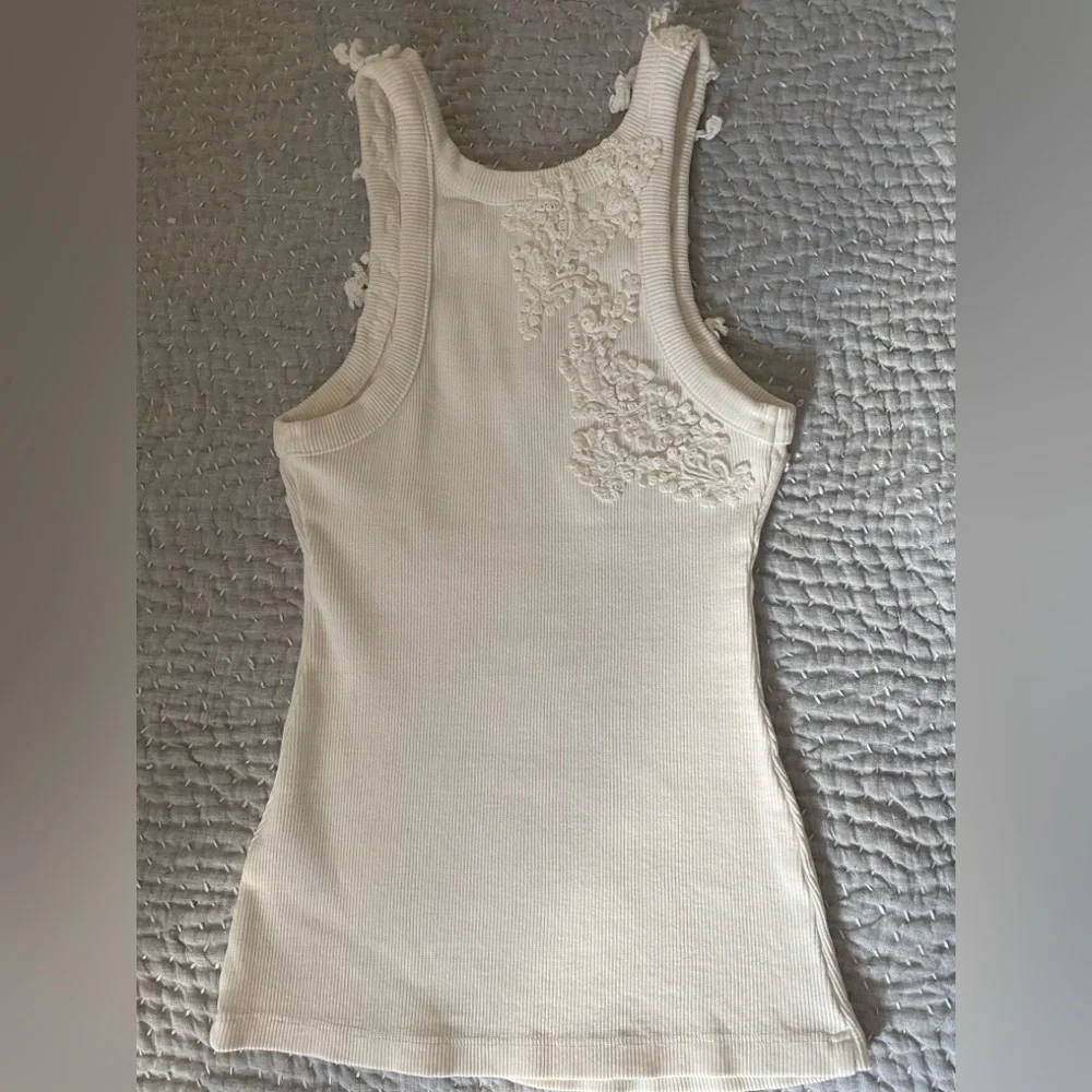 🤍Anthropologie The Pippah Lace Applique Tank Size XXS - Picture 7 of 11